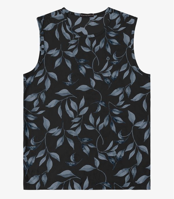 Regata em Meia Malha Masculina Diametro Preto G