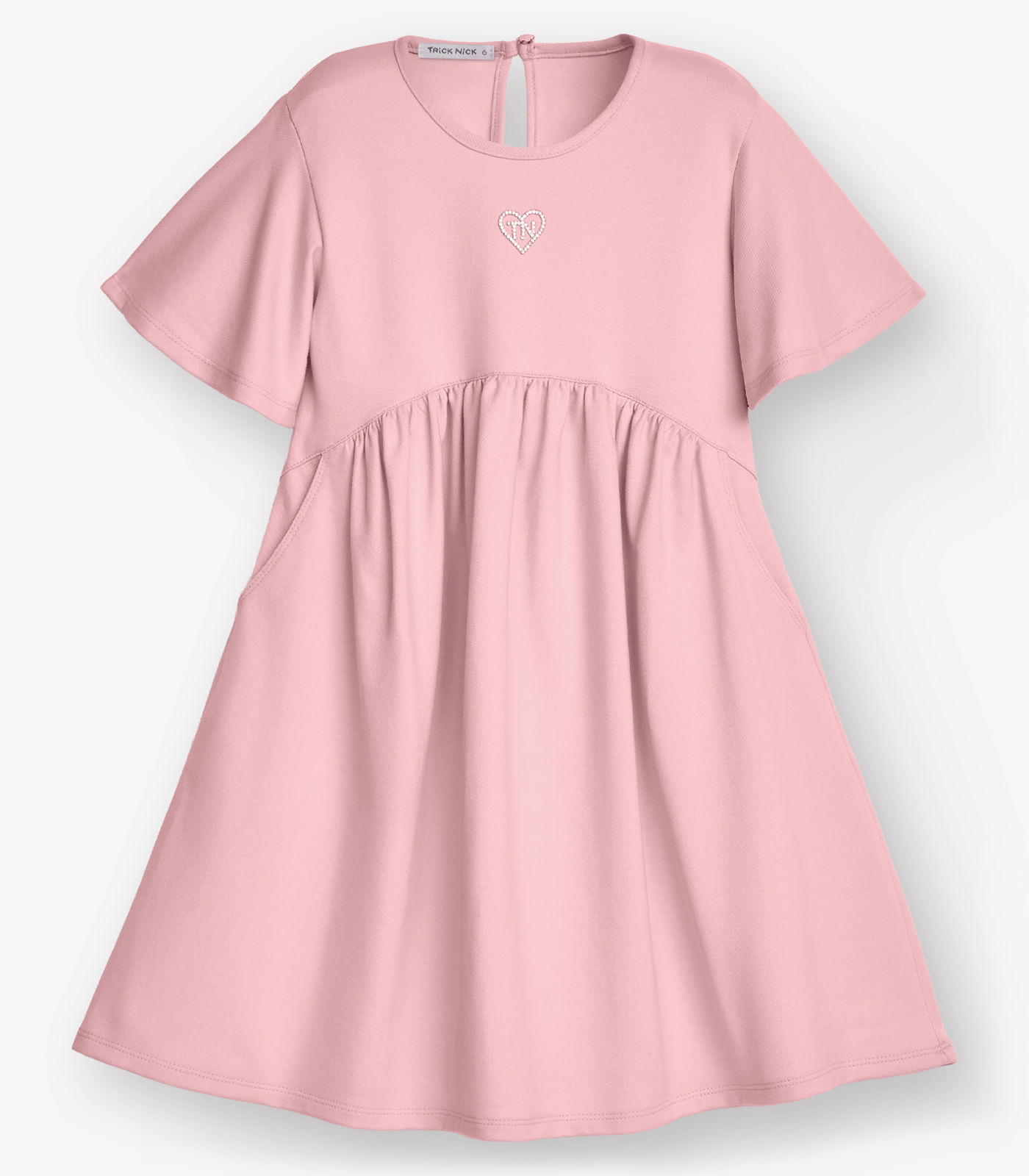 Vestido Moletinho Denim Menina Trick Nick Rosa