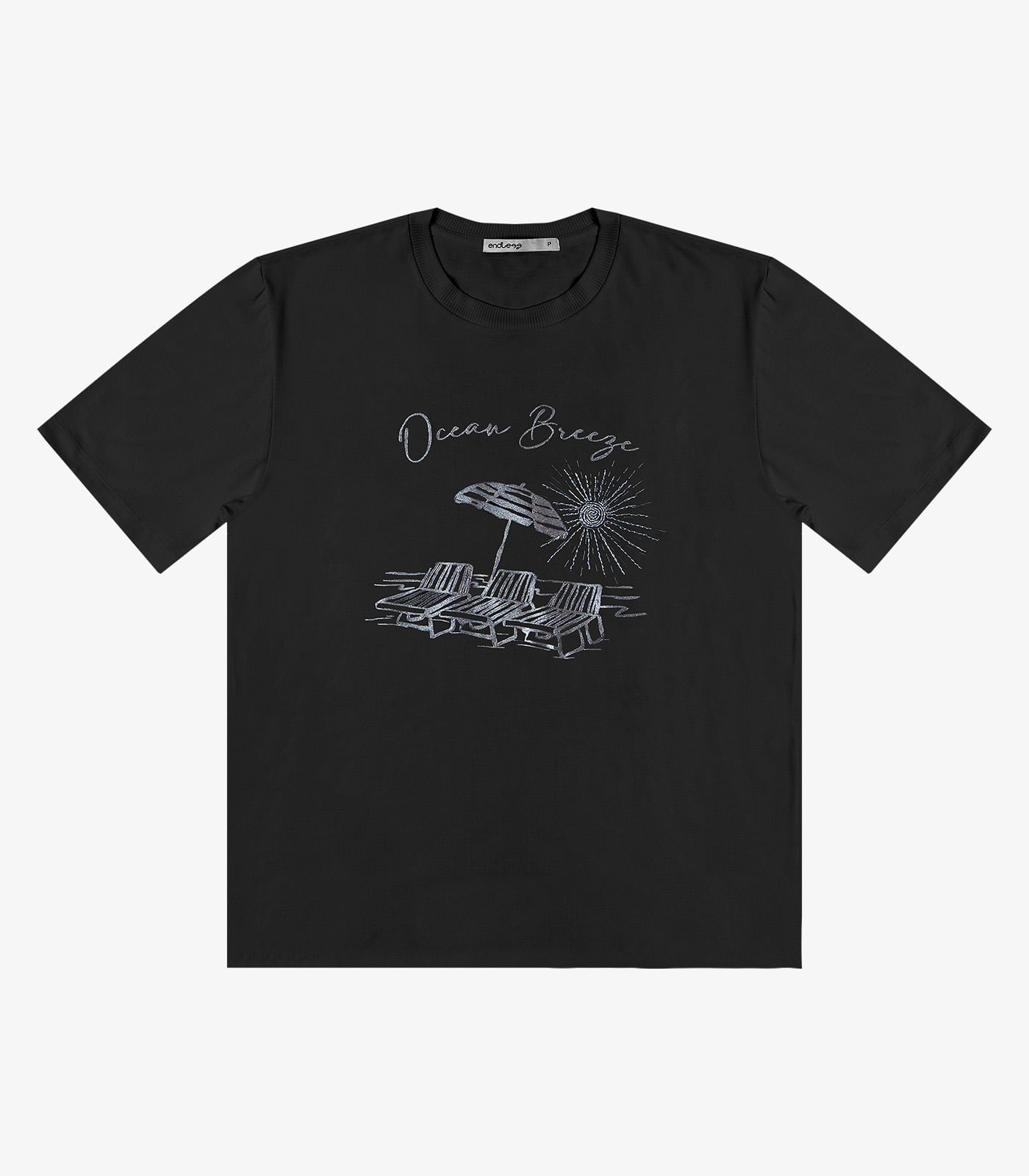 T- Shirt Feminina Manga Curta Endless Preto