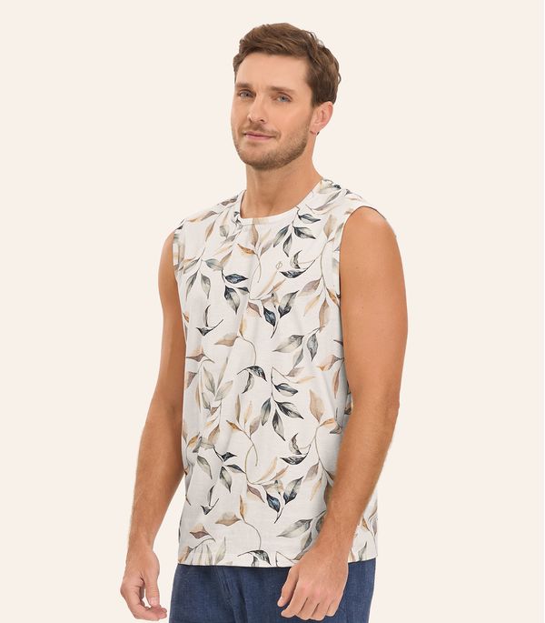 Regata em Meia Malha Masculina Diametro Bege M