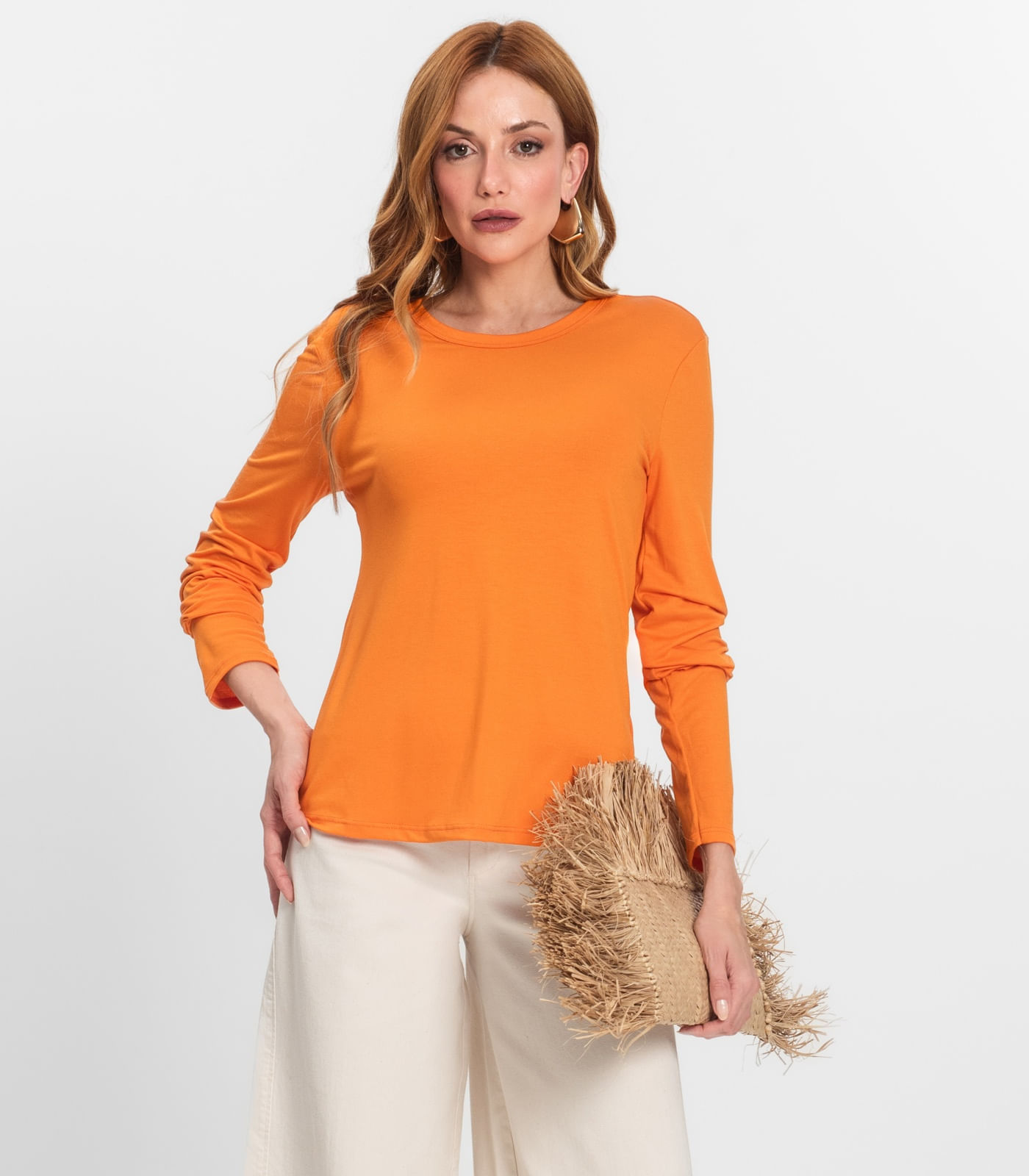 Blusa Manga Longa Select Laranja