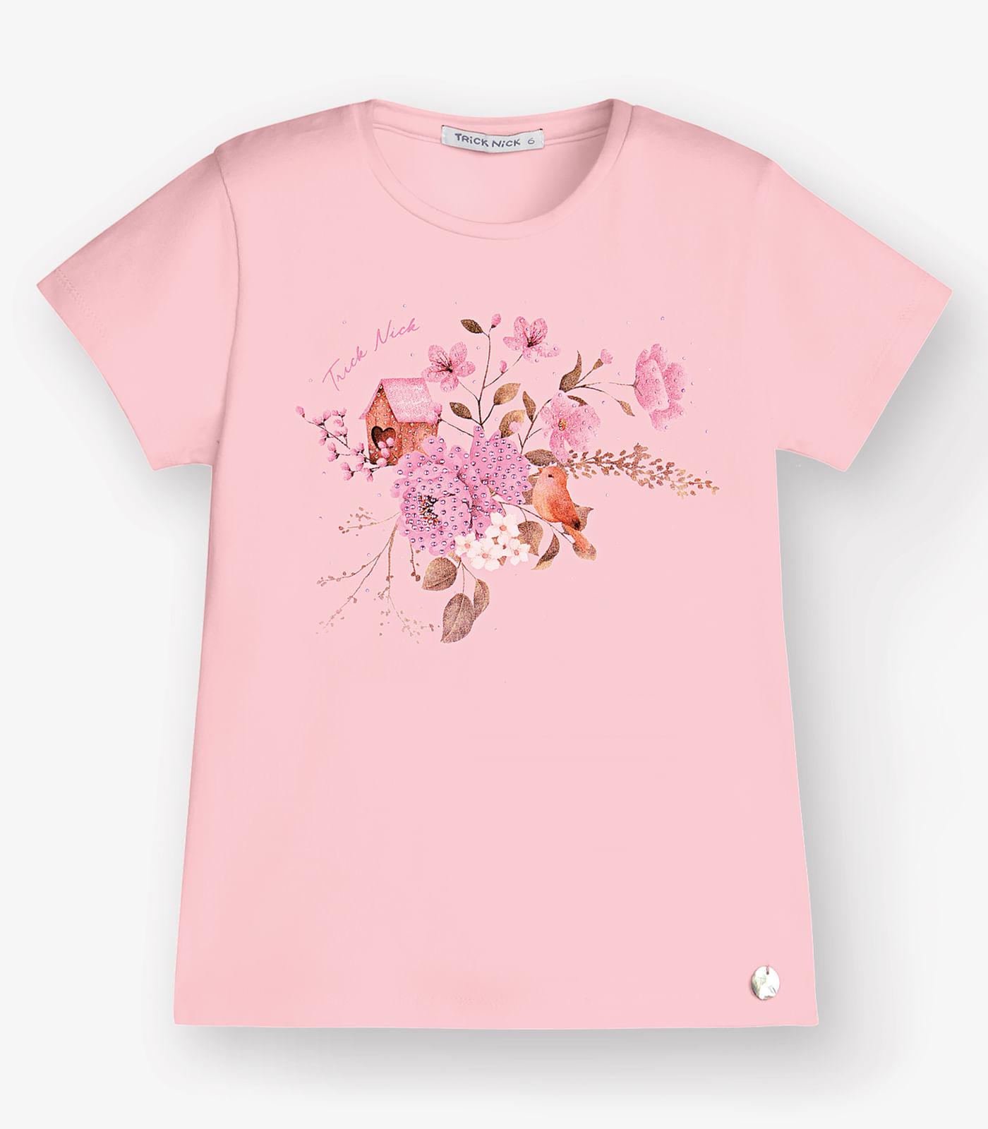 Blusa Cotton Leve Feminia Trick Nick Rosa