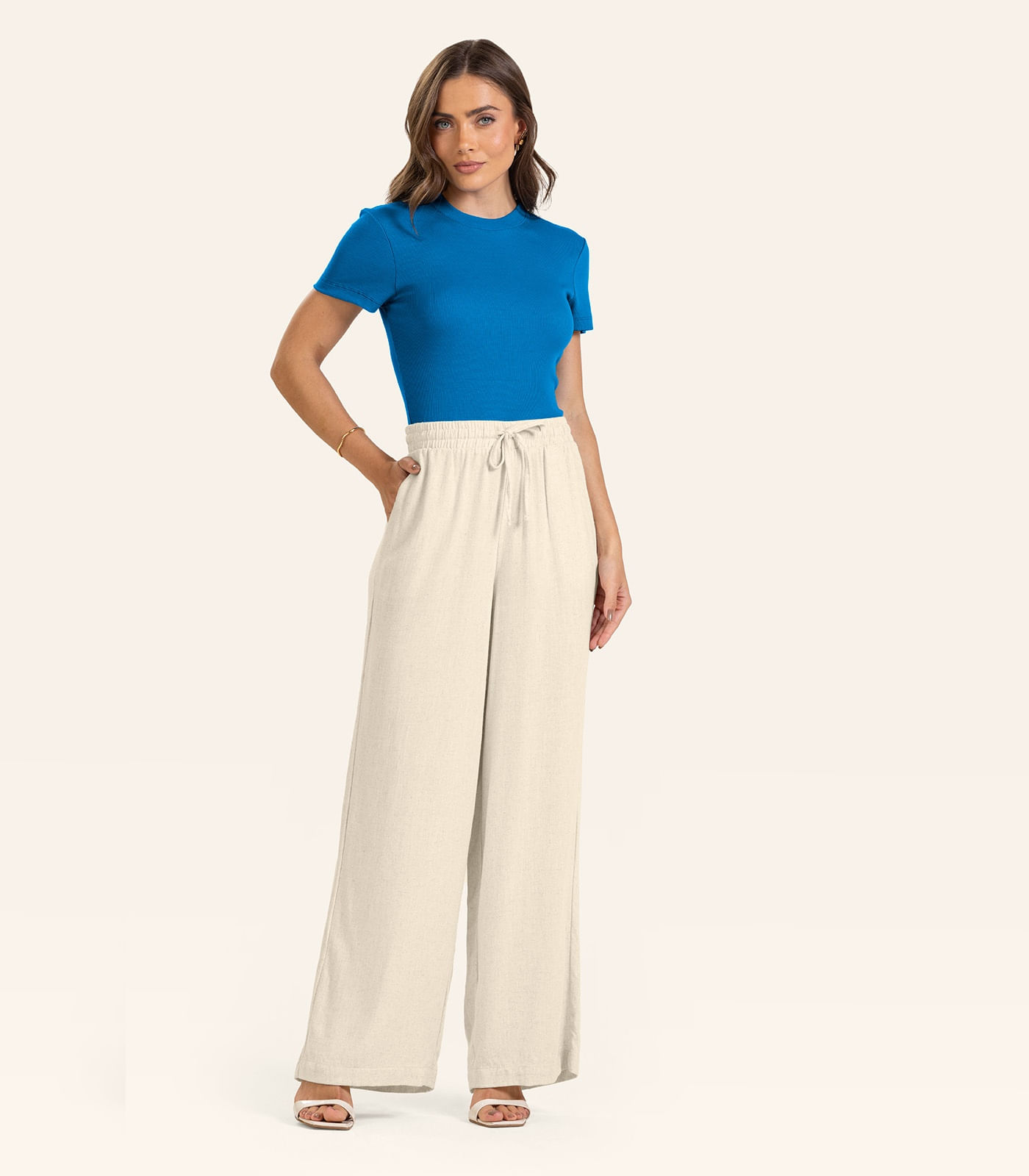 Calça Linho Strong Feminina Endless Bege