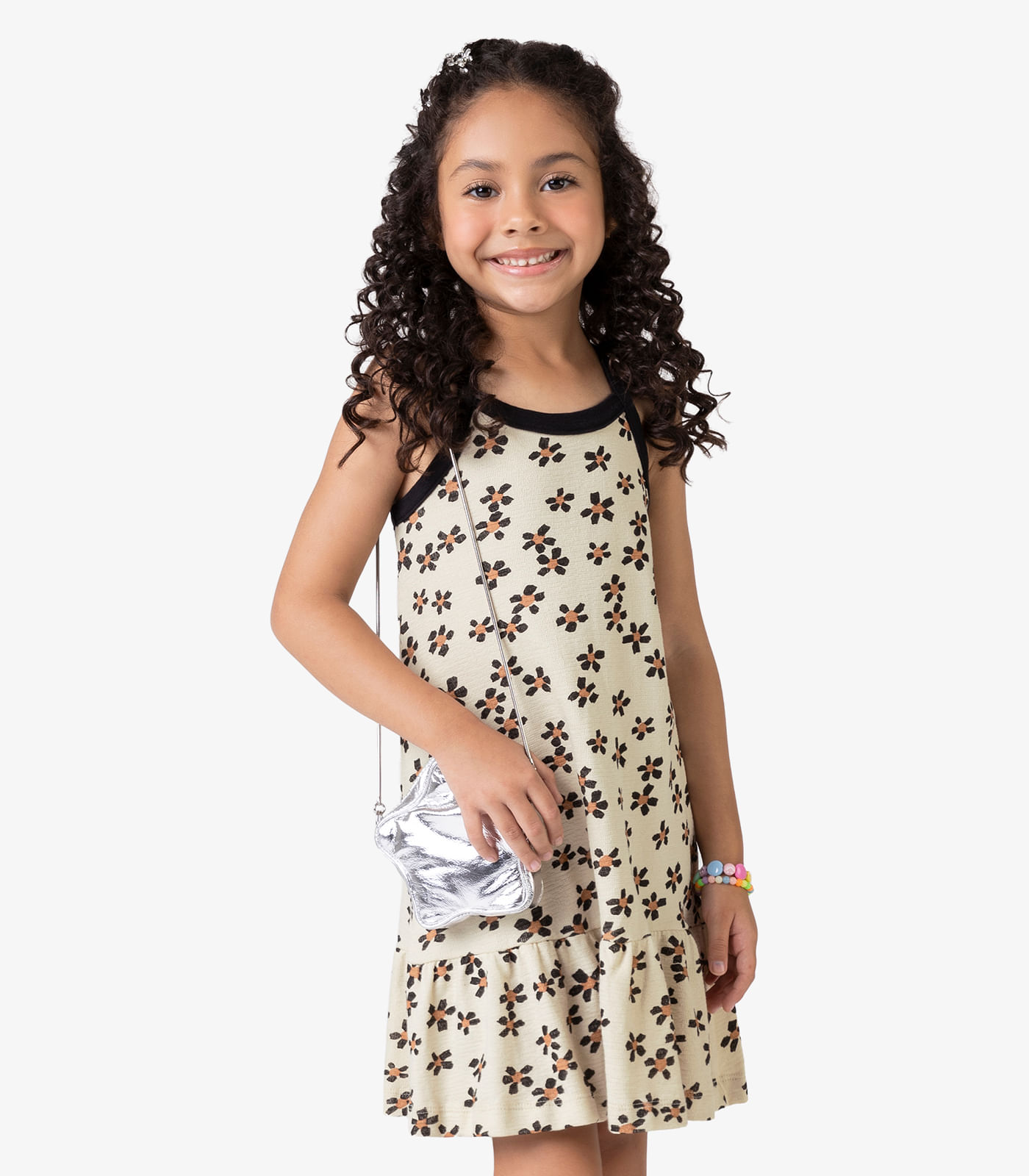 Vestido Infantil em Malhão Fruit Rovi Kids Bege - 6