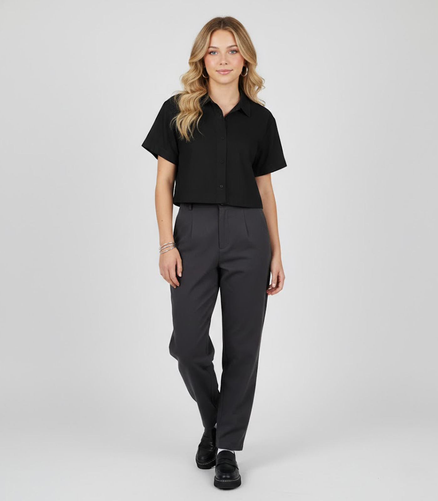 Camisa Feminina Tricoline Minty Preto