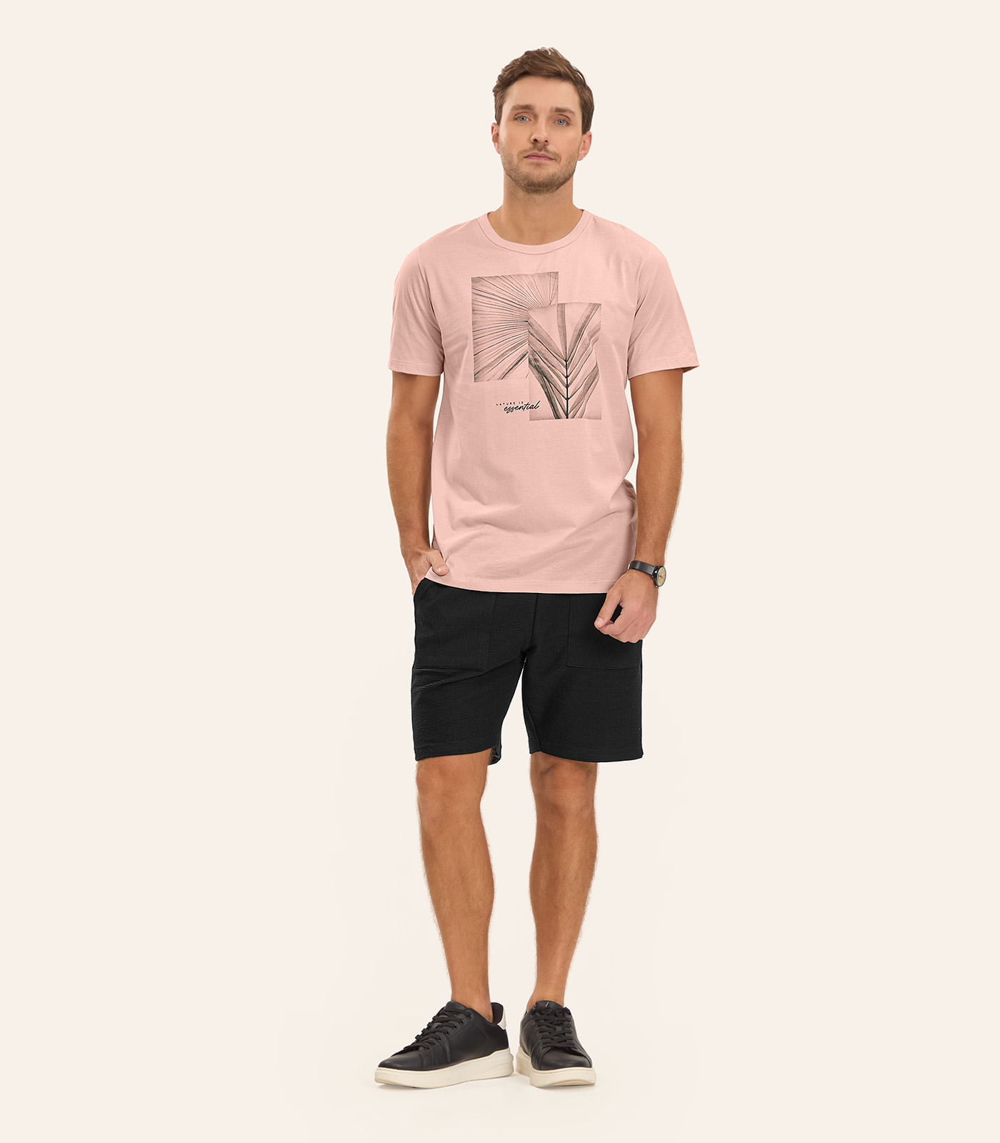 Bermuda Masculina Moletinho Gorgurinho Diametro Preto