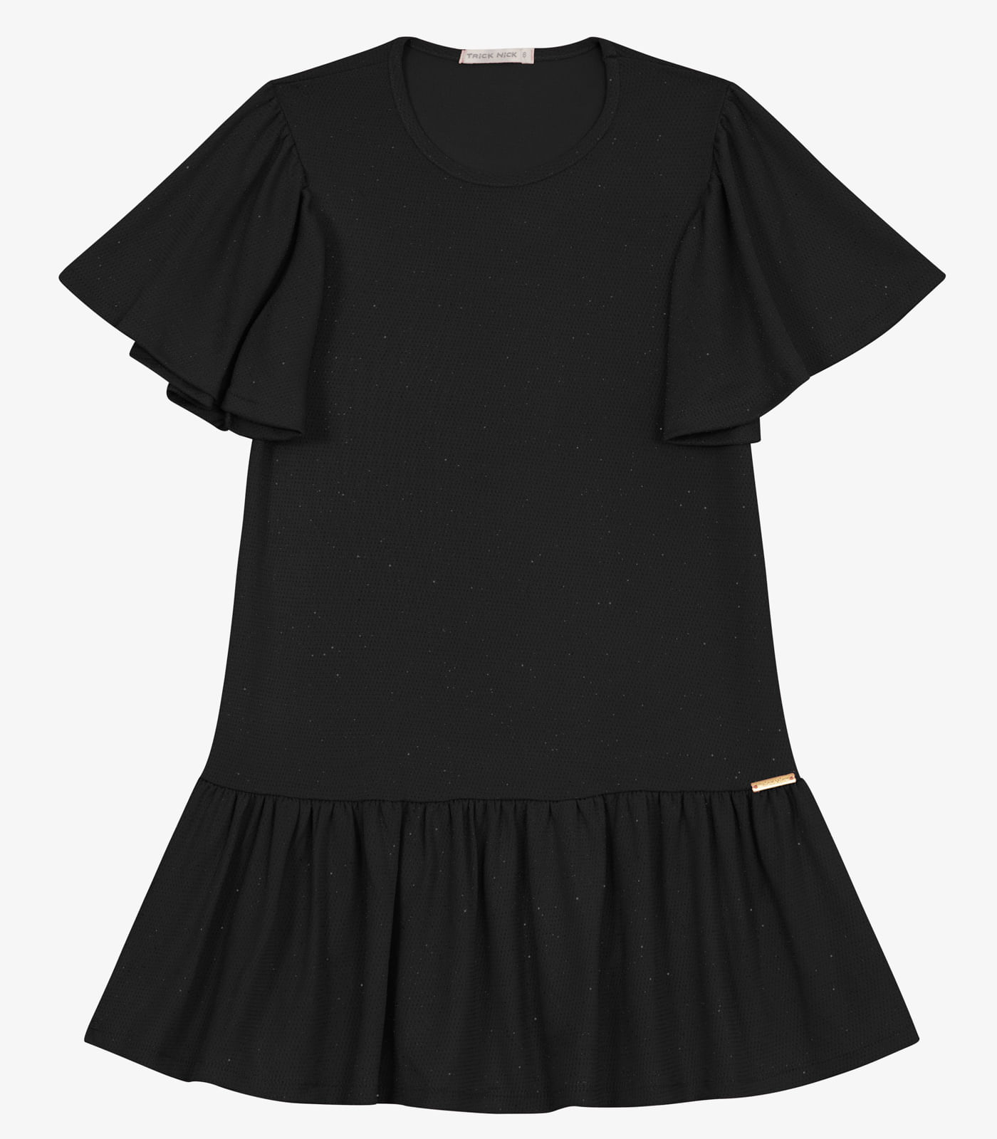 Vestido Infantil em Malha Star Shine Trick Nick Preto