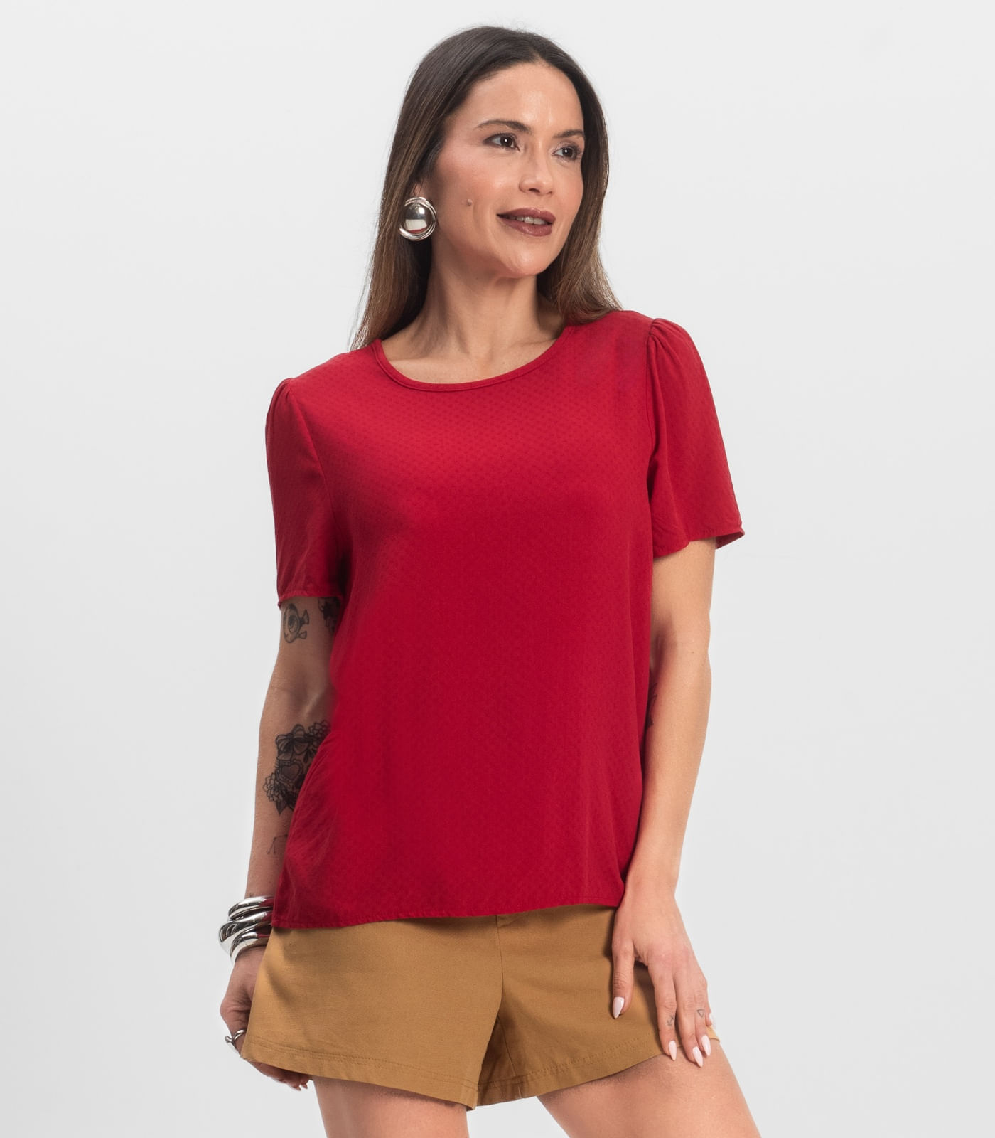 Blusa Feminina em Viscose Infinita Cor Vermelho
