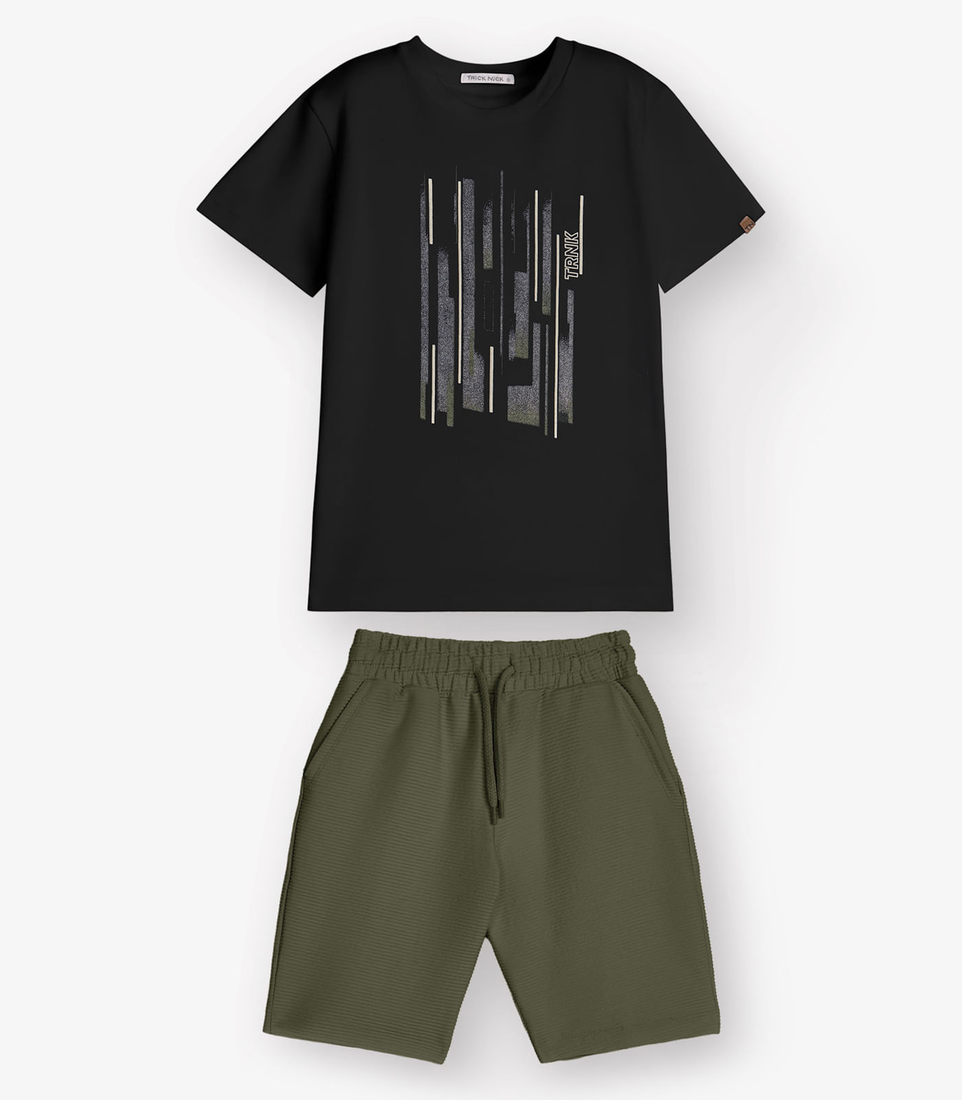Conjunto Camiseta com Bermuda Menino Trick Nick Preto