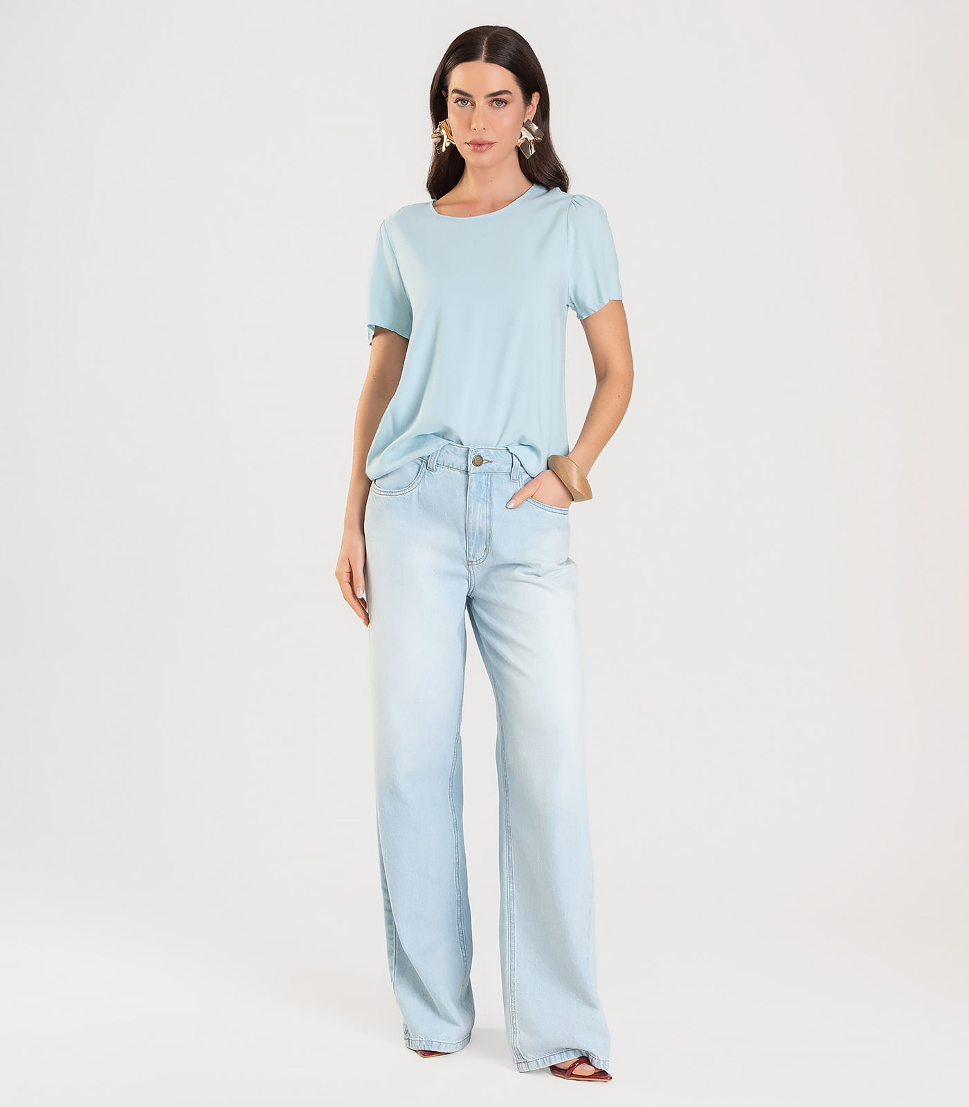 Blusa Feminina Em Viscose Infinita Cor Azul