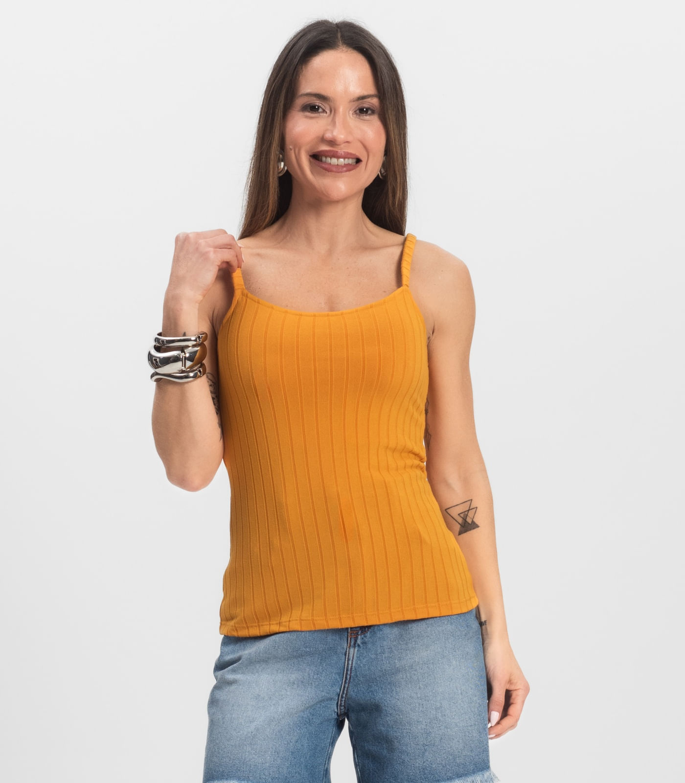 Blusa Feminina de Alça Select Amarelo - M