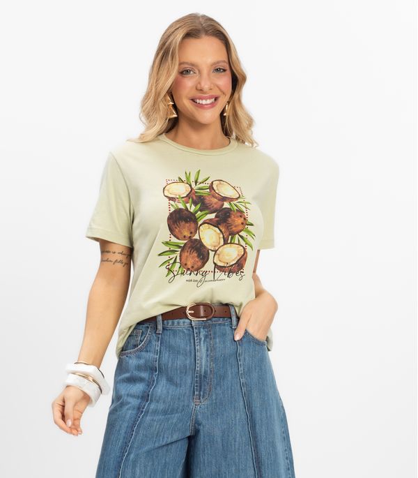 T- Shirt Feminina Meia Malha Rovitex Verde GG
