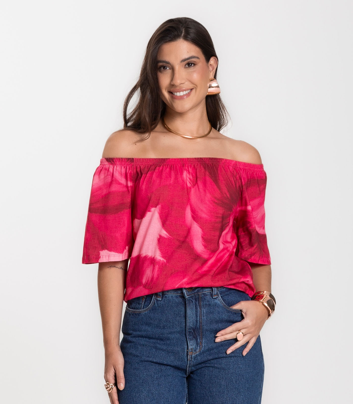 Blusa Feminina Ciganinha Infinita Cor Vermelho