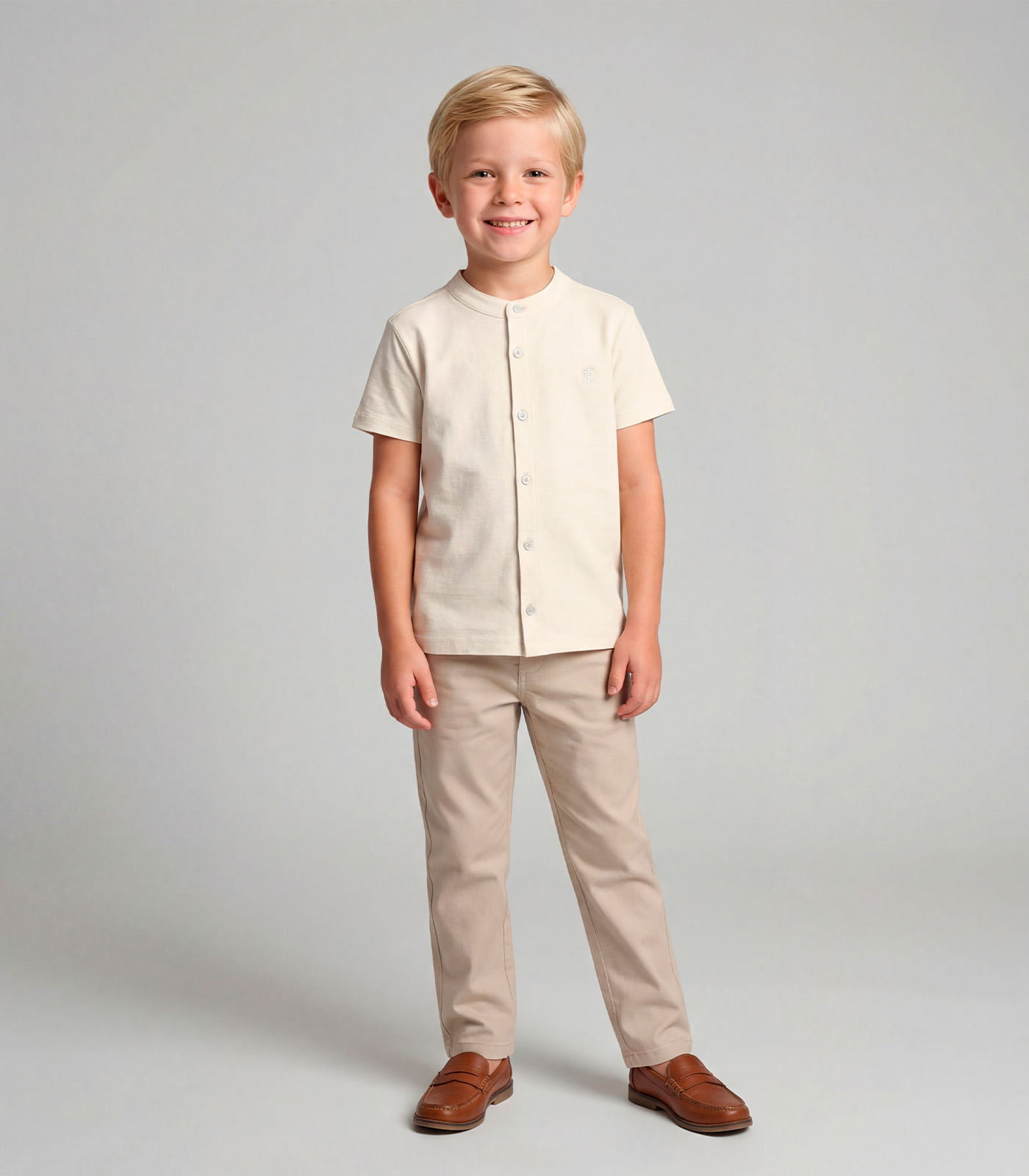 Camisa Menino em Meia Malha MaquinetaTrick Nick Off White