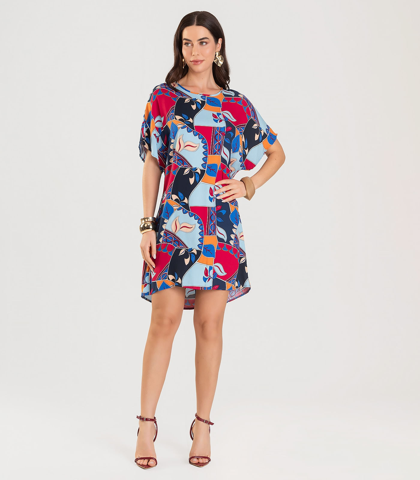 Vestido Feminino Estampado Infinita Cor Azul
