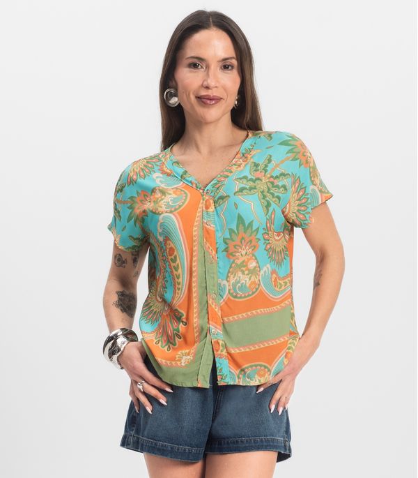 Blusa Feminina Estampada Infinita Cor Verde GG