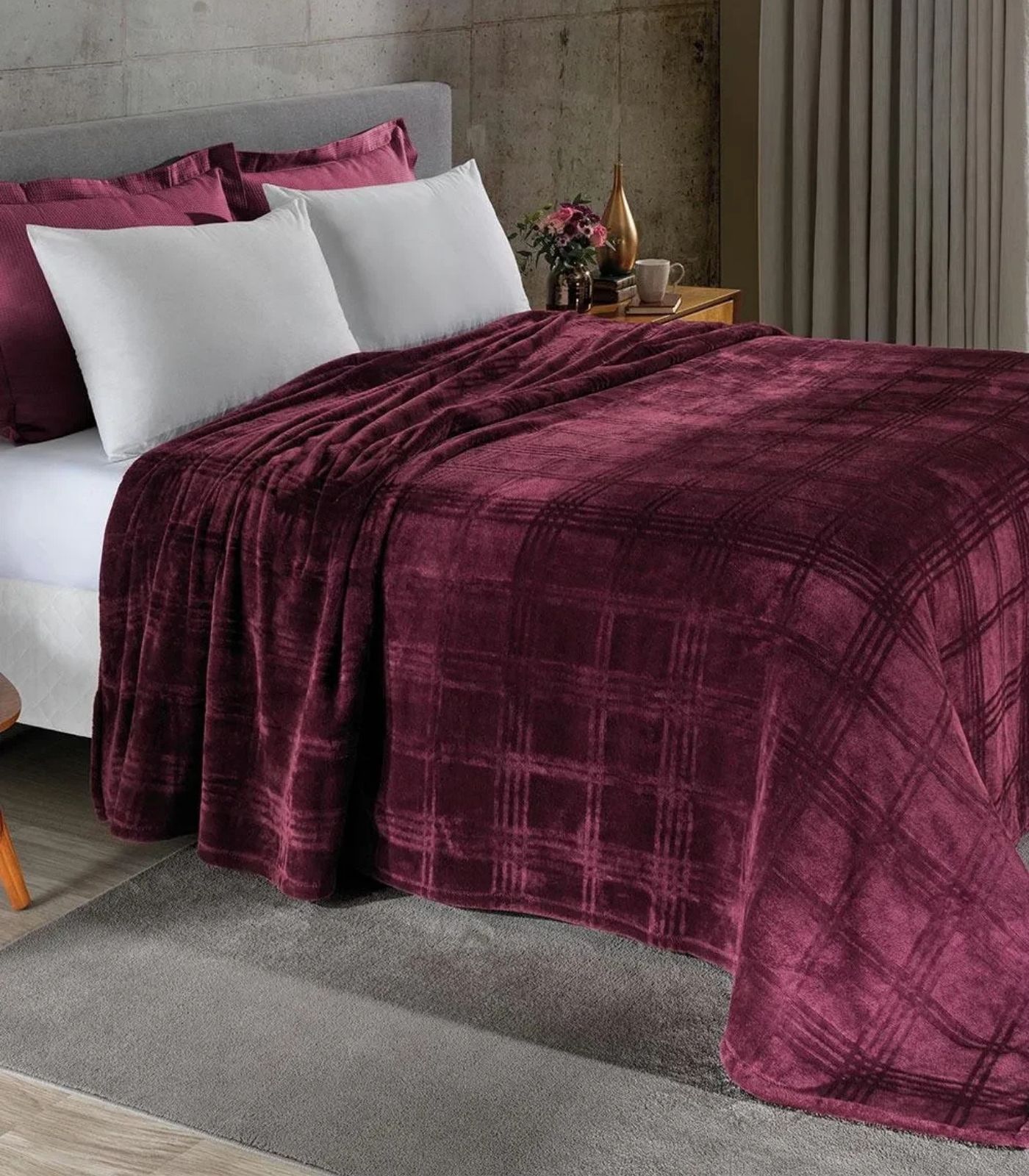 Cobertor Flannel Casal Lar E Lazer Vermelho