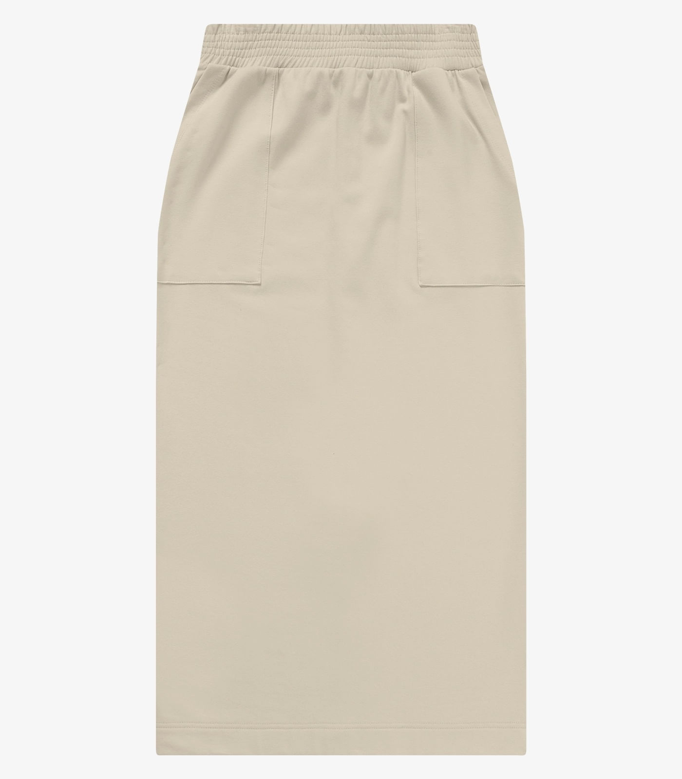 Saia Midi Feminina em Molecotton com Fenda Rovitex Bege