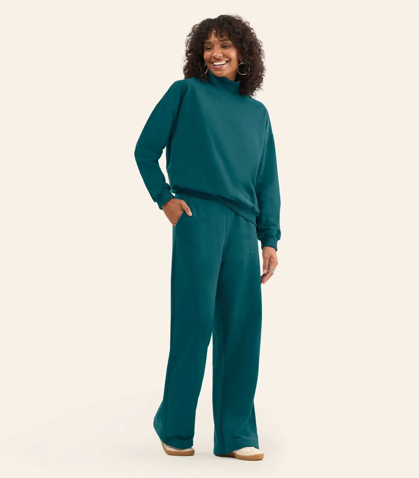 Conjunto Blusão com Calça Moletom Felpado Rovitex Verde