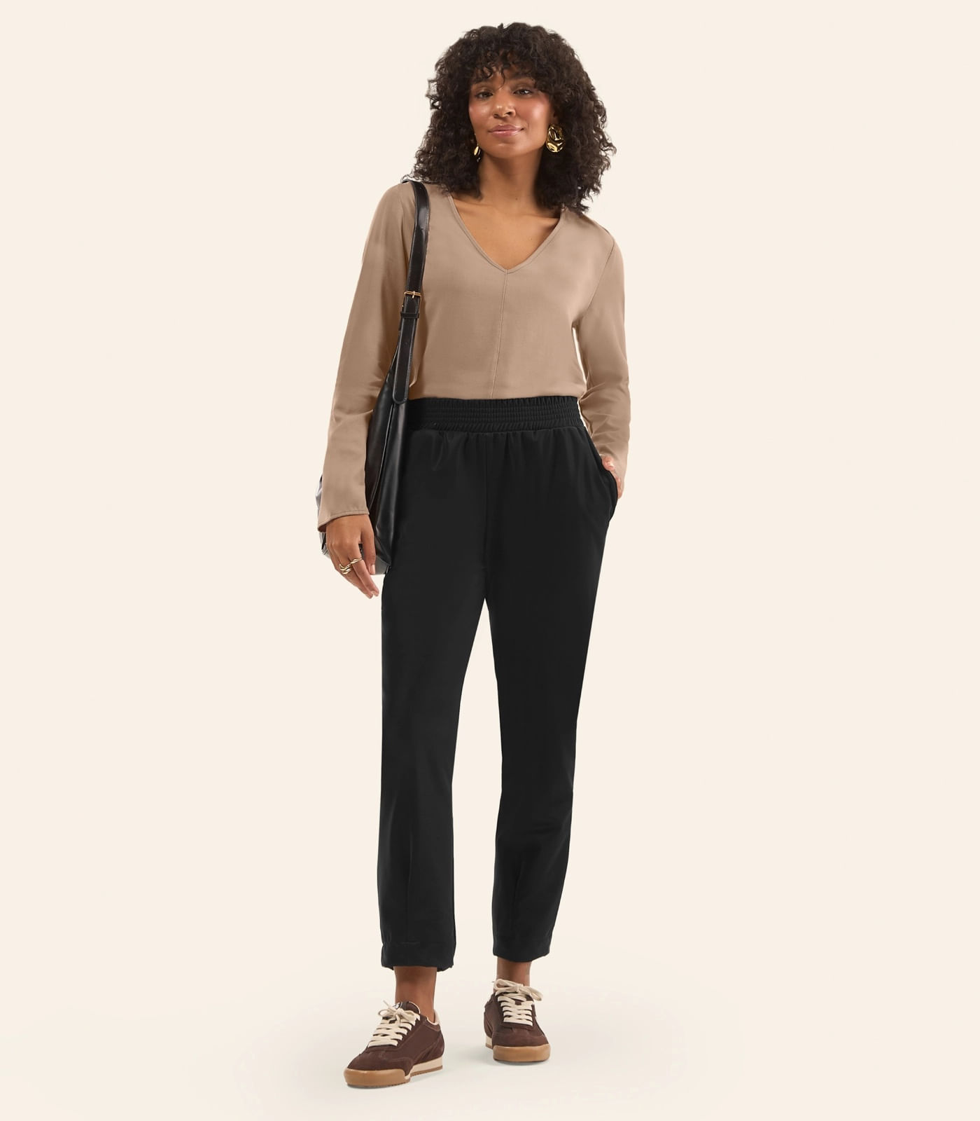 Blusa Manga Longa Feminina Rovitex Marrom
