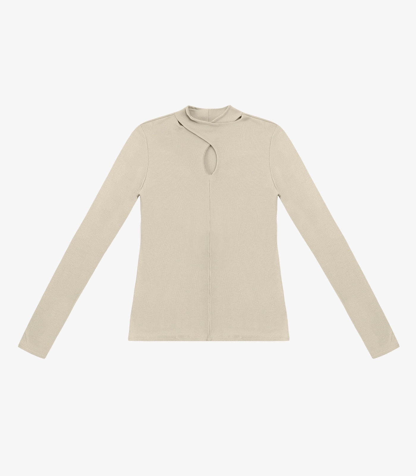 Blusa Feminina Manga Longa Em Ribana Rovitex Bege