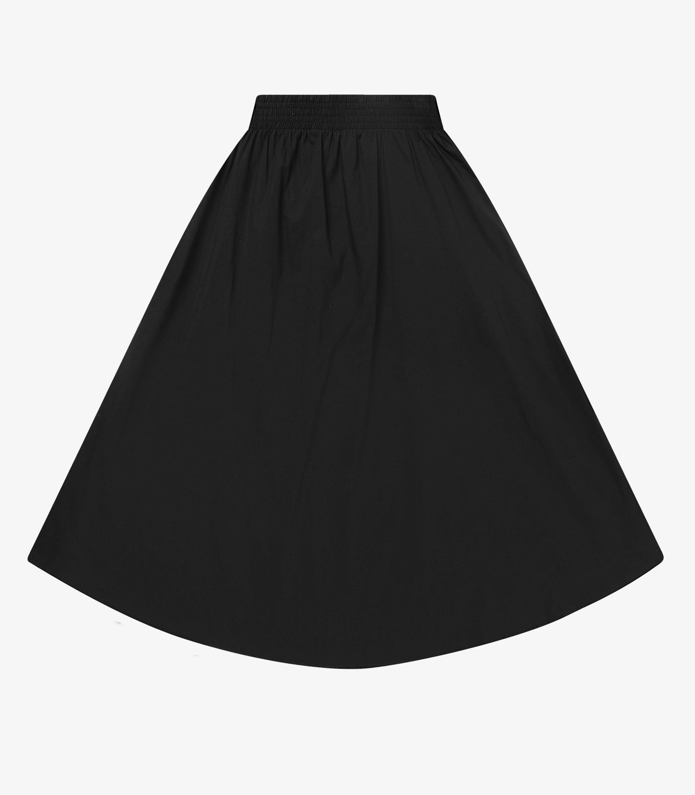 Saia Midi Evasê Feminina Em Popeline Rovitex Preto