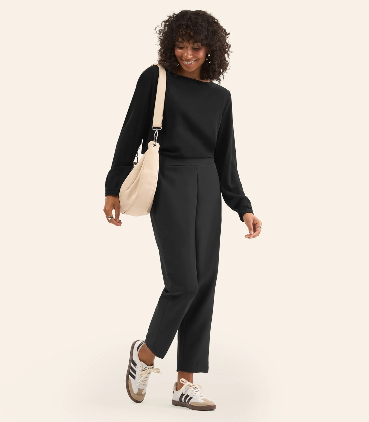 Blusa Manga Longa Feminina em Viscose Rovitex Preto