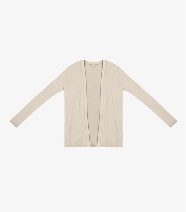 Cardigan Feminino Visco Tricot Básico Rovitex Bege M
