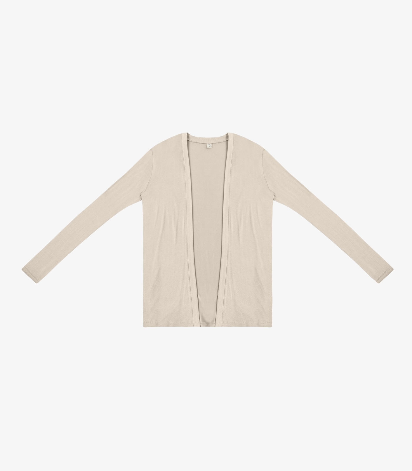 Cardigan Feminino Visco Tricot Básico Rovitex Bege