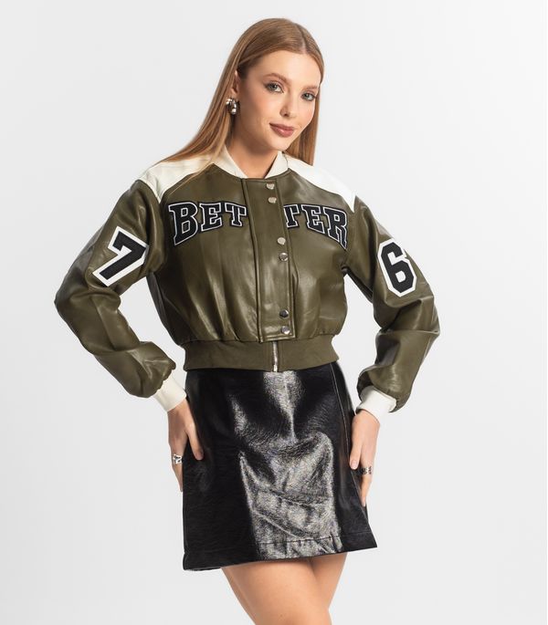 Jaqueta Feminina Bomber College Forever New Verde G