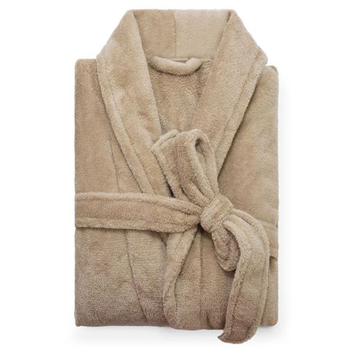 Roupão Masculino Microfibra Manga Longa Camesa Bege