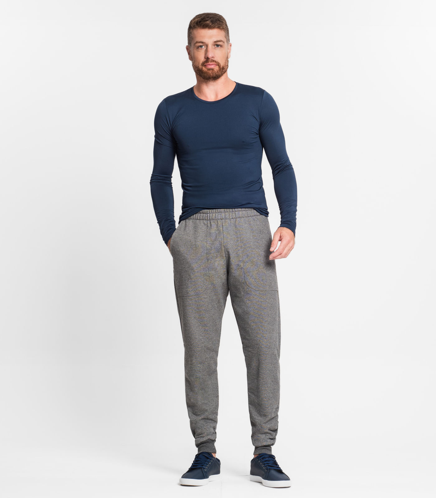 Calça Masculina Em Moletom Peluciado Diametro Cinza