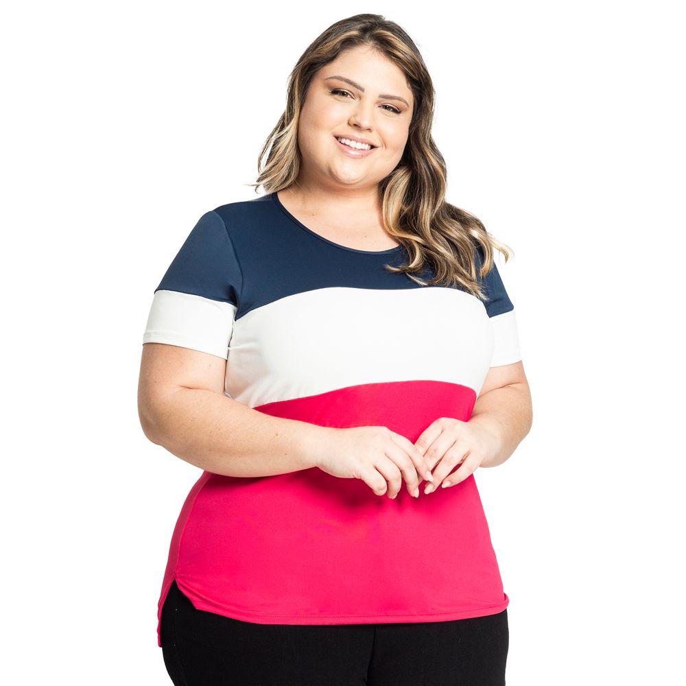 camisa rosa feminina plus size