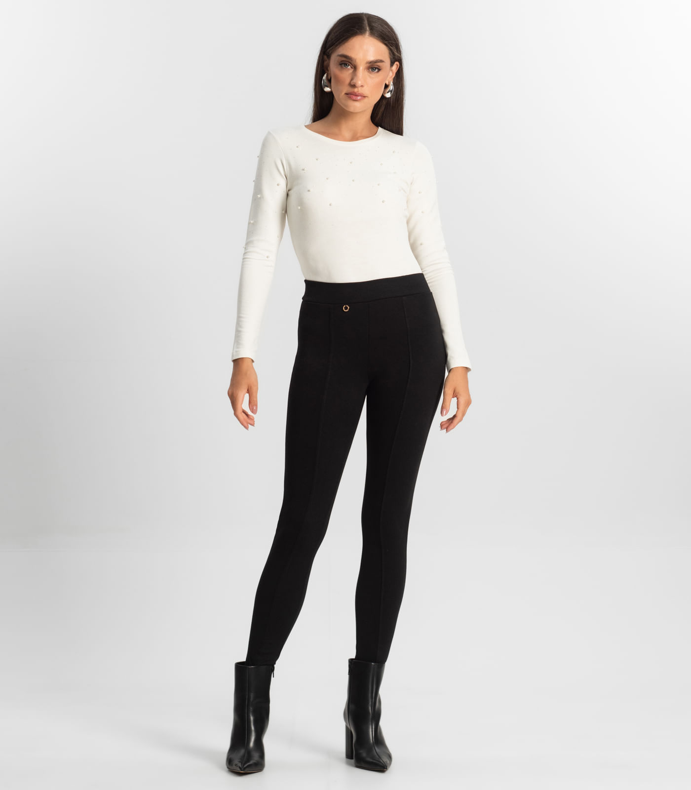 Calça Feminina Legging Ponto Roma Básica Endless Preto