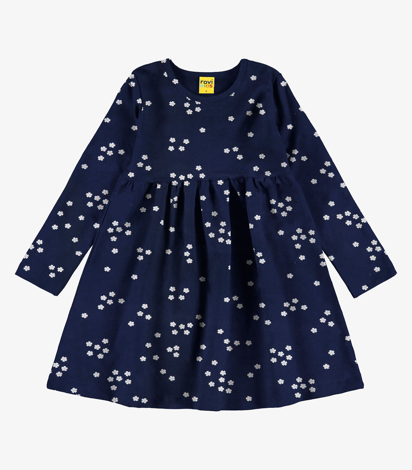 Vestido em Molecotton Peluciado Rovi Kids Azul