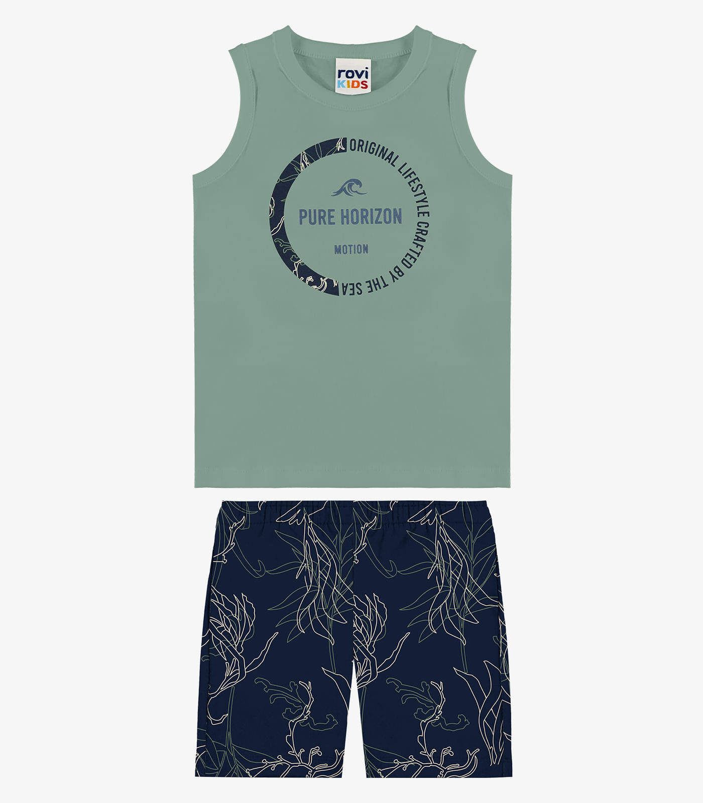 Conjunto Machão Com Bermuda Infantil Rovi Kids Verde