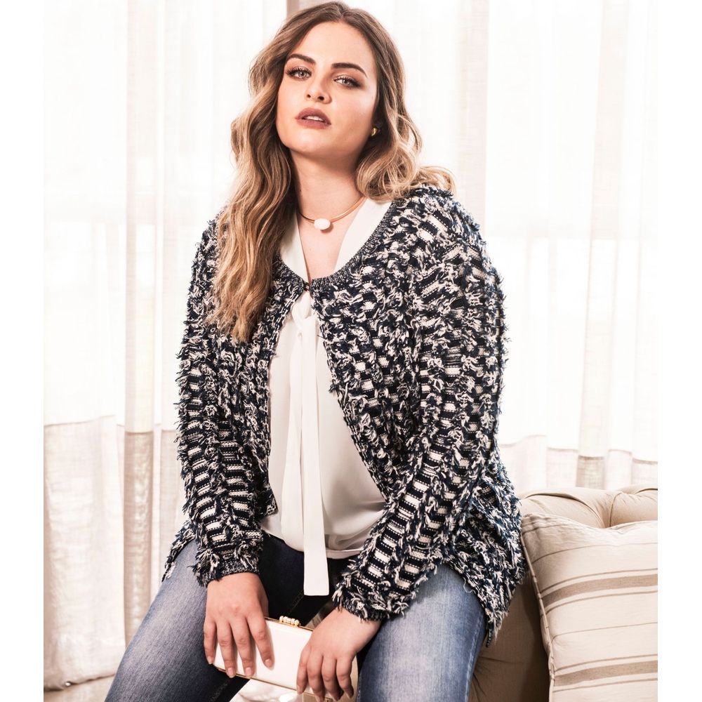 casaco de trico plus size