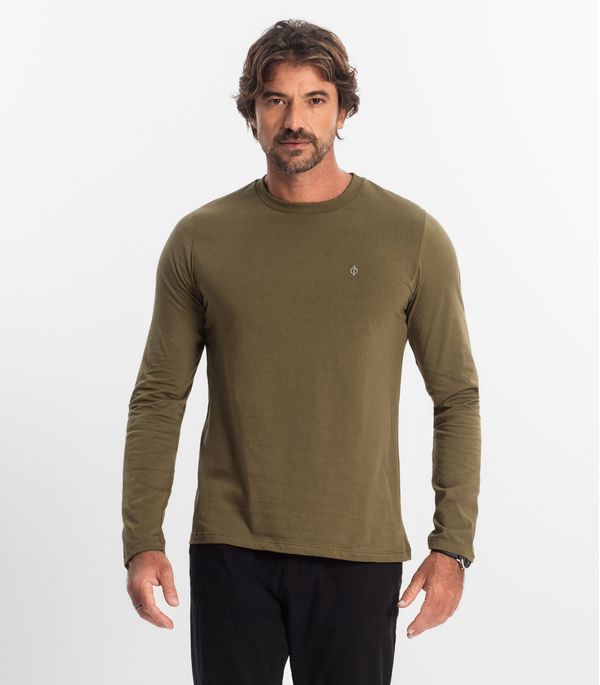 Camiseta Manga Longa Meia Malha Diametro Verde Plus G2