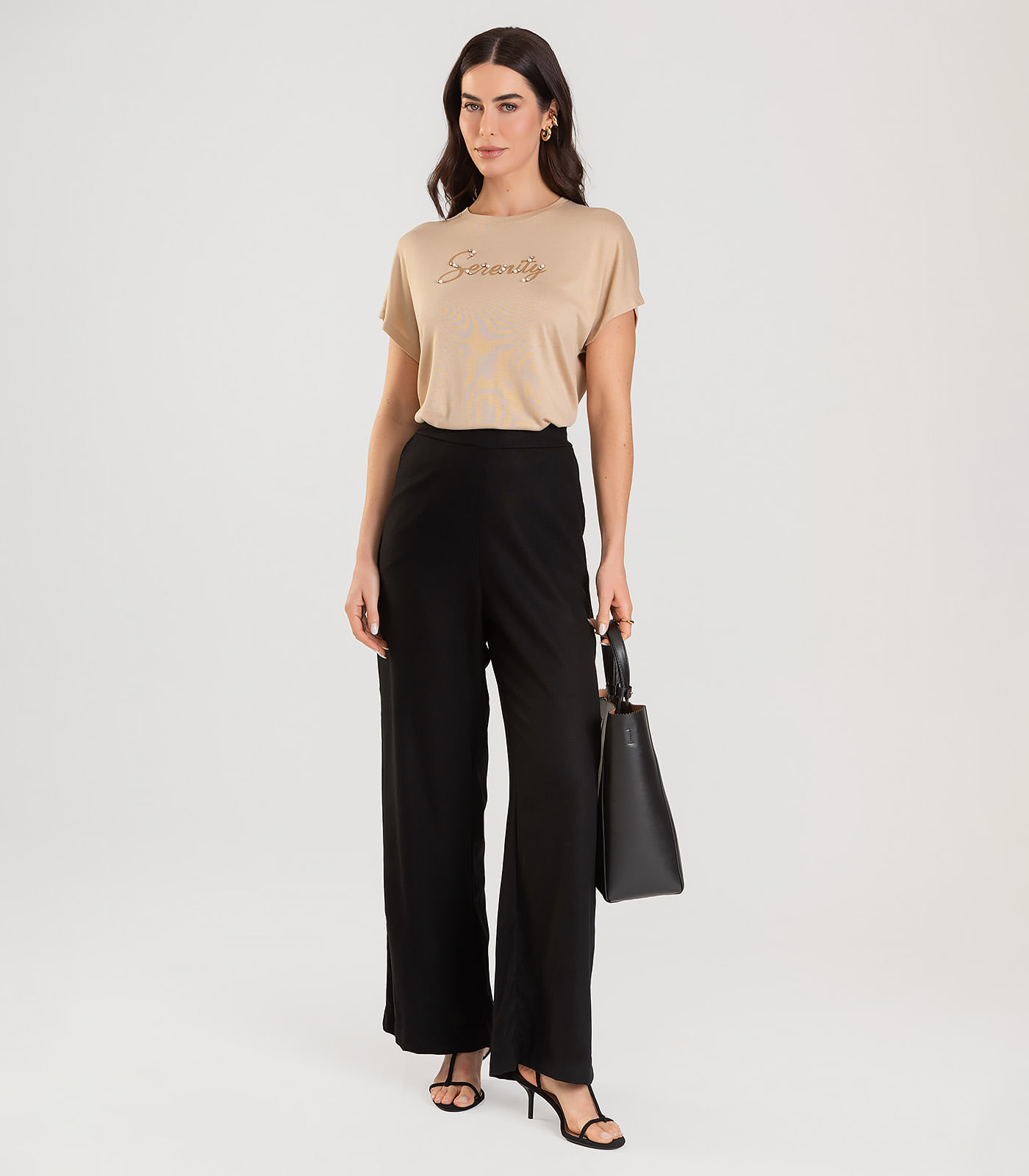 Calça Pantalona Feminina Dianna Preto