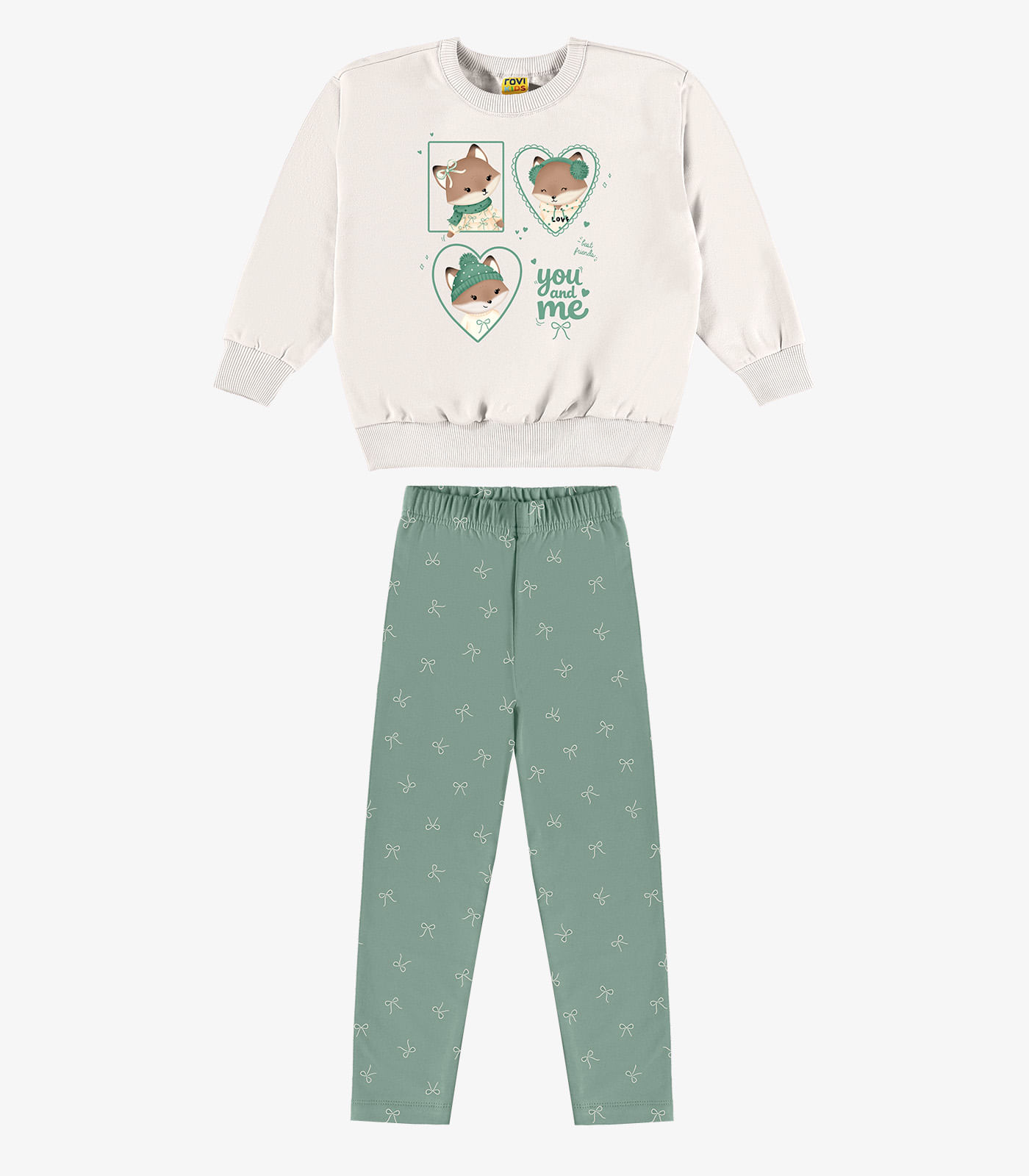 Conjunto Blusão Com Legging Menina Rovi Kids Bege