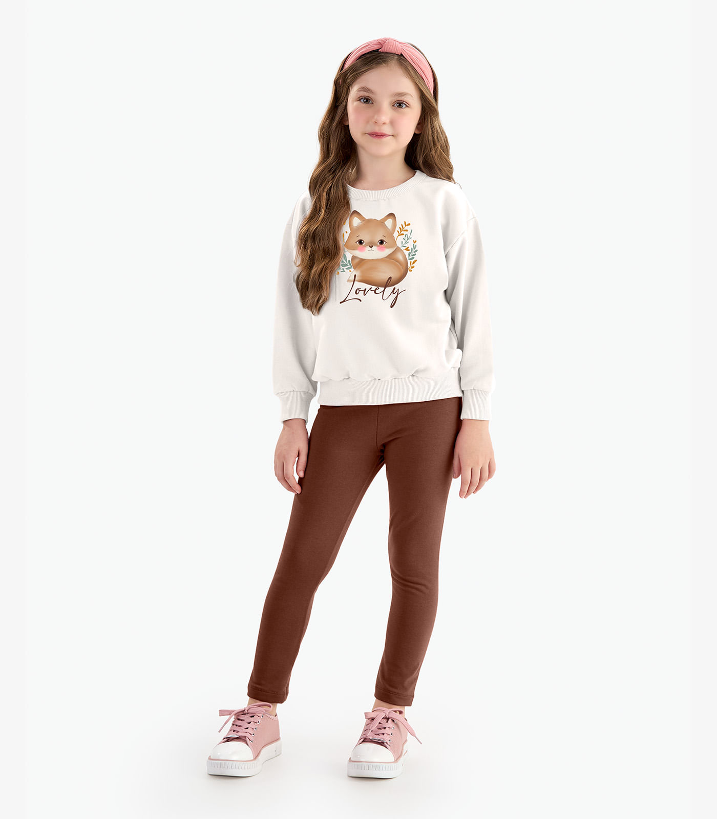 Conjunto Blusão Com Legging Menina Rovi Kids Bege