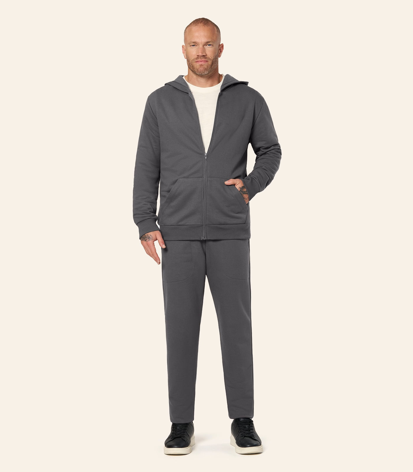 Calça Masculina Moletom Peluciado Diametro Cinza