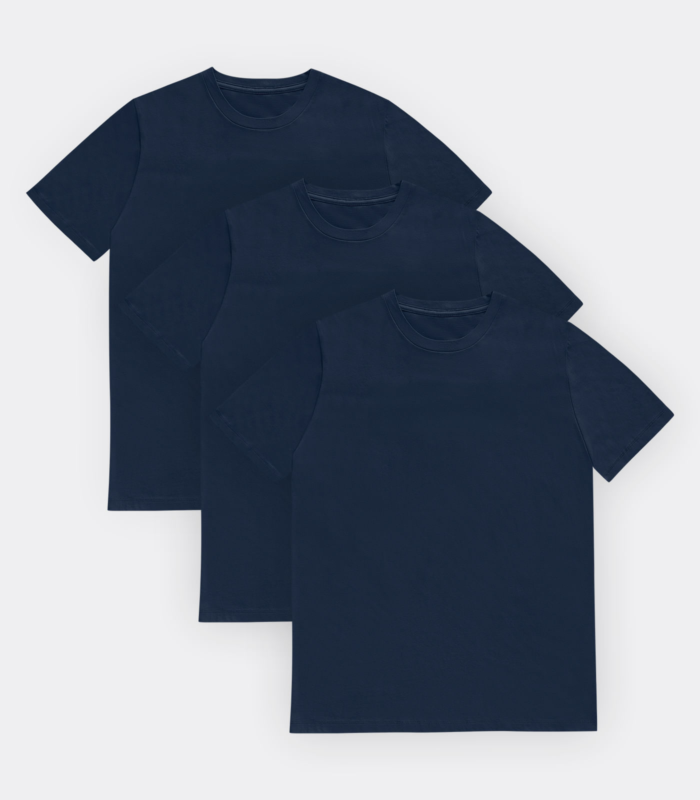Kit 3 Camisetas Masculinas Manga Curta Básicas Select Azul
