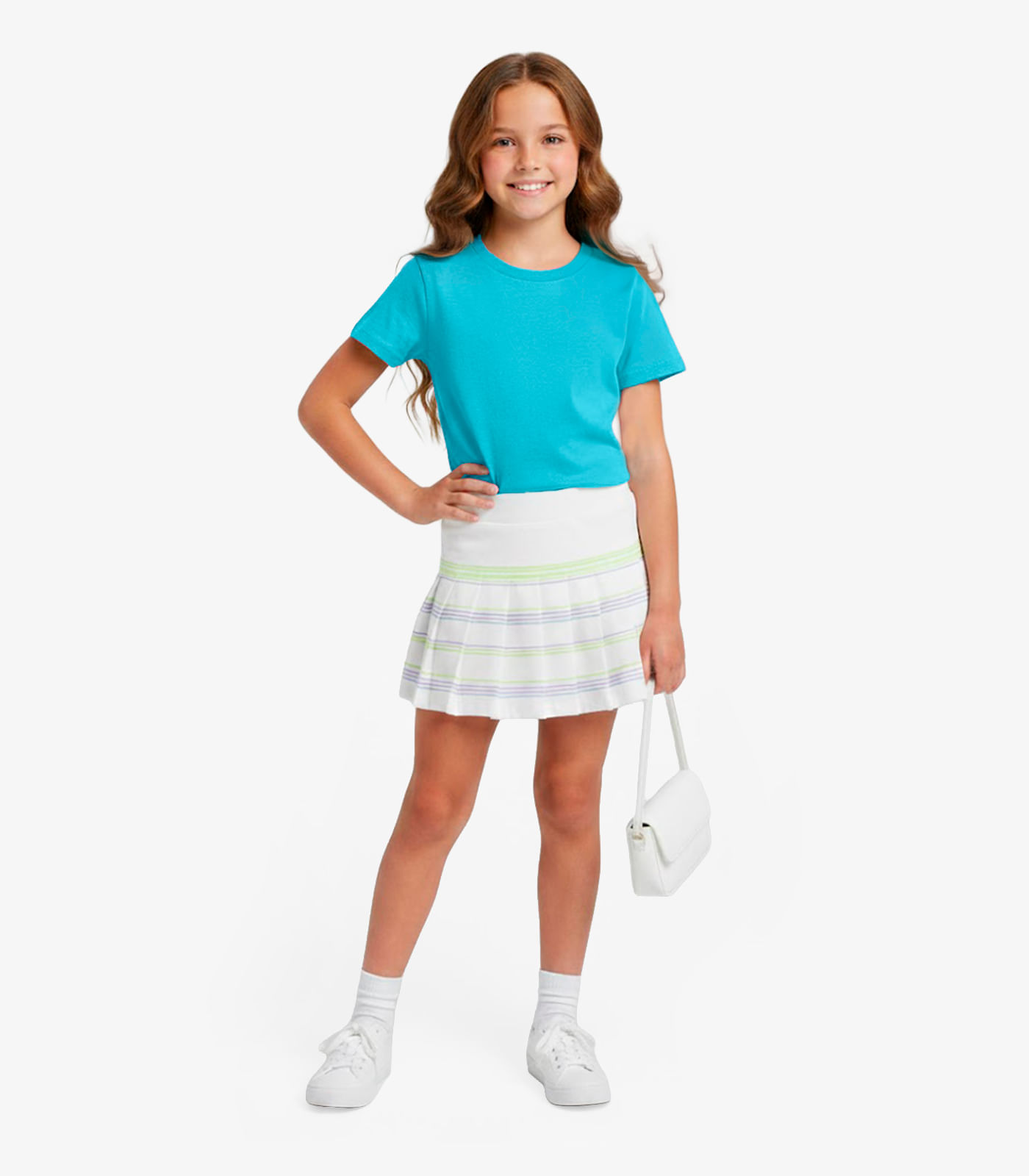 Blusa Infantil Menina Manga Curta Lisa Soletex Verde