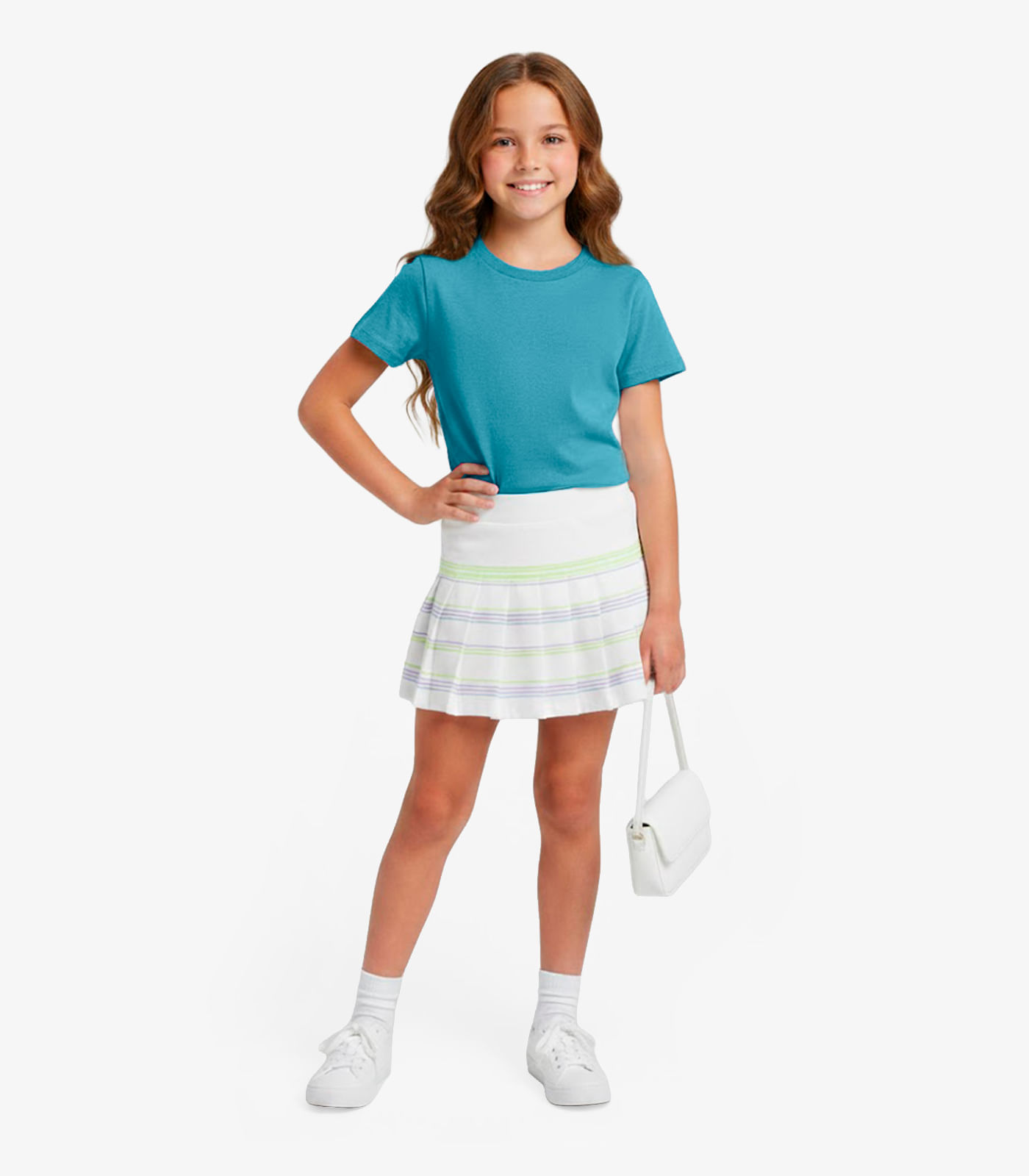 Blusa Infantil Menina Manga Curta Lisa Soletex Verde