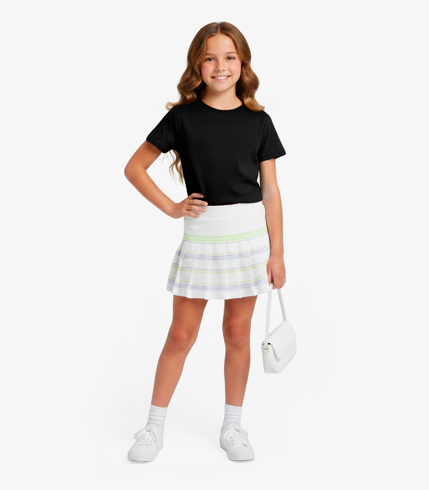 Blusa Infantil Menina Manga Curta Lisa Soletex Preto