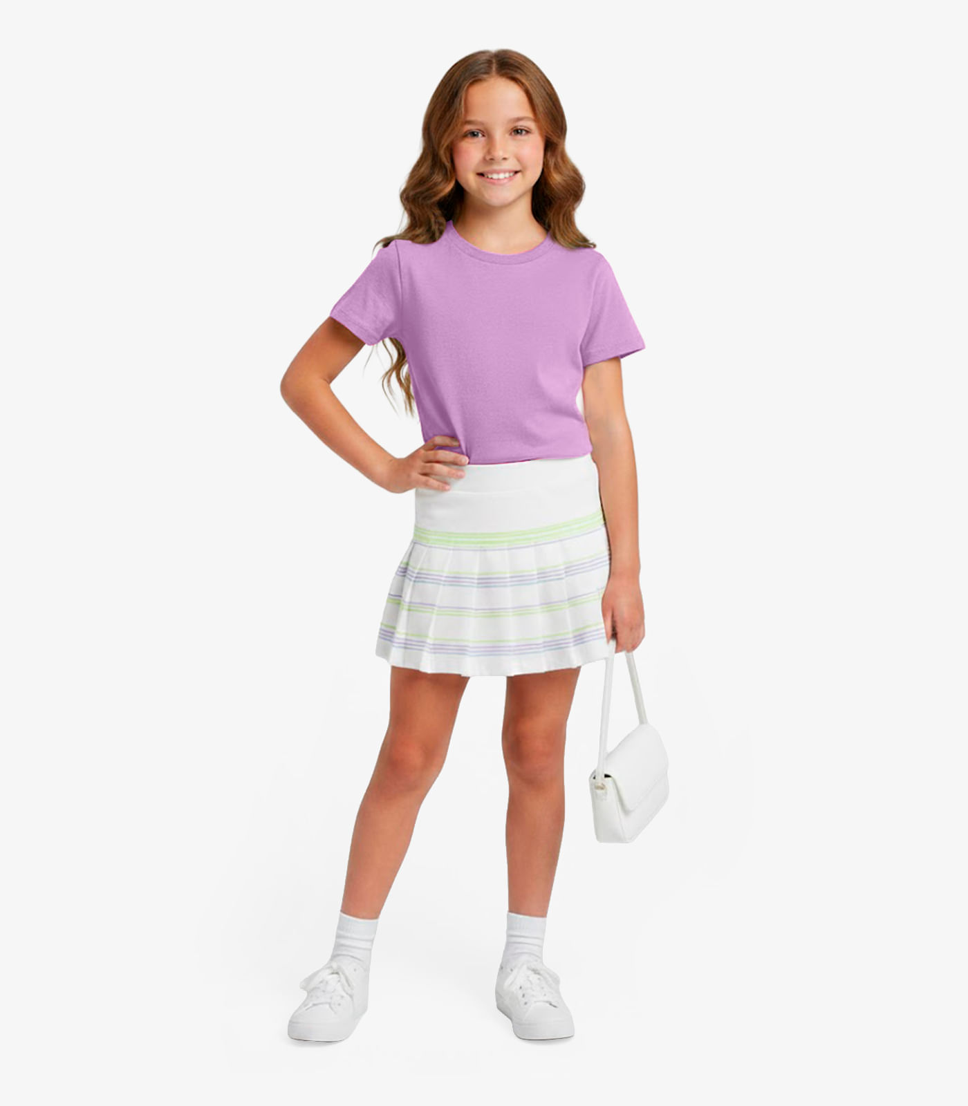 Blusa Infantil Menina Manga Curta Lisa Soletex Roxo