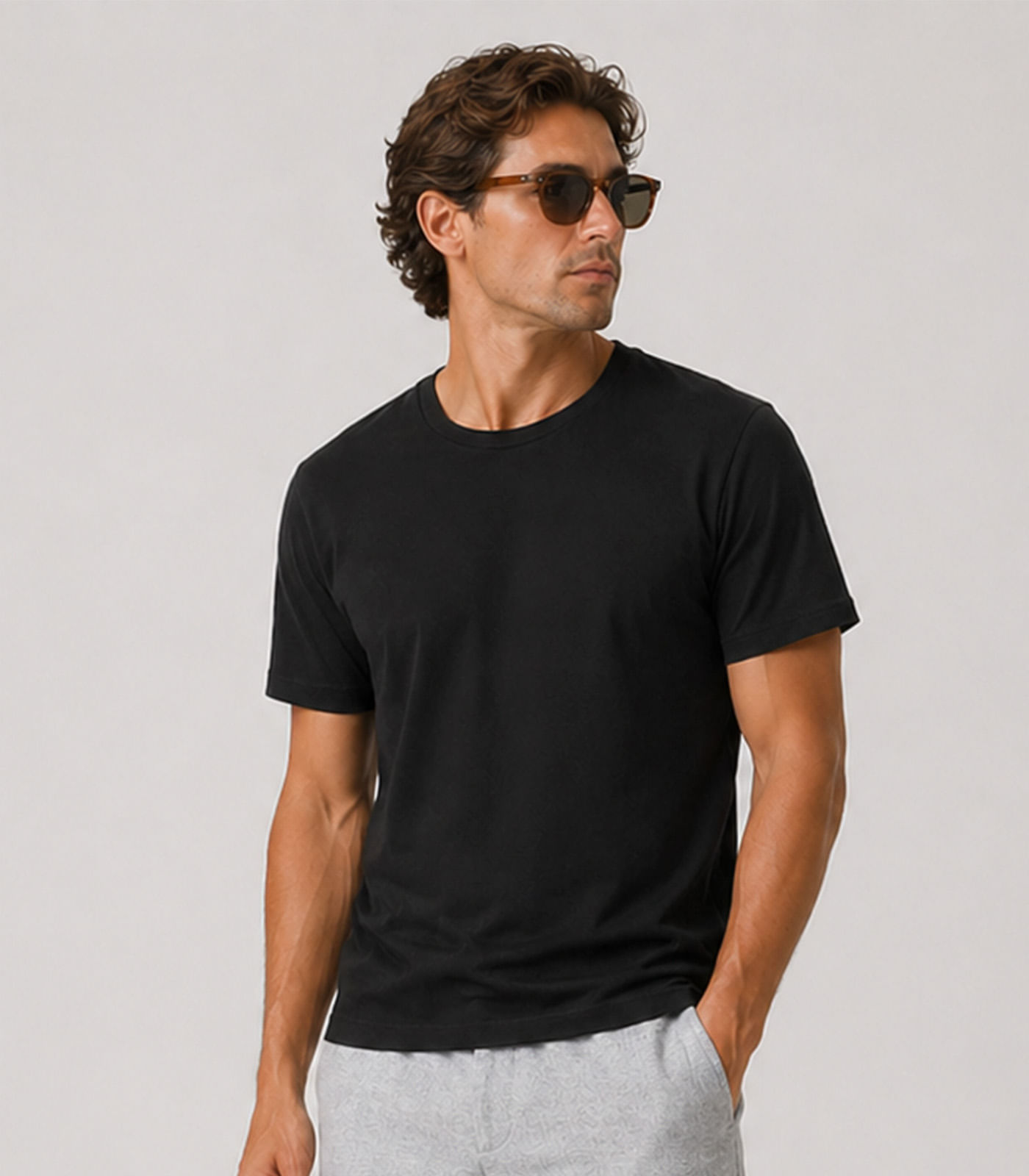 Camiseta Masculina Manga Curta Básica Select Preto
