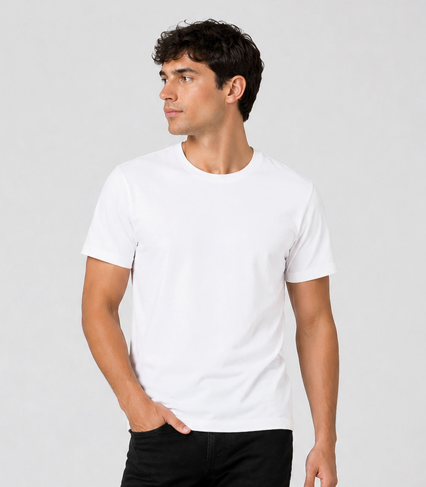 Camiseta Masculina Manga Curta Básica Select Branco