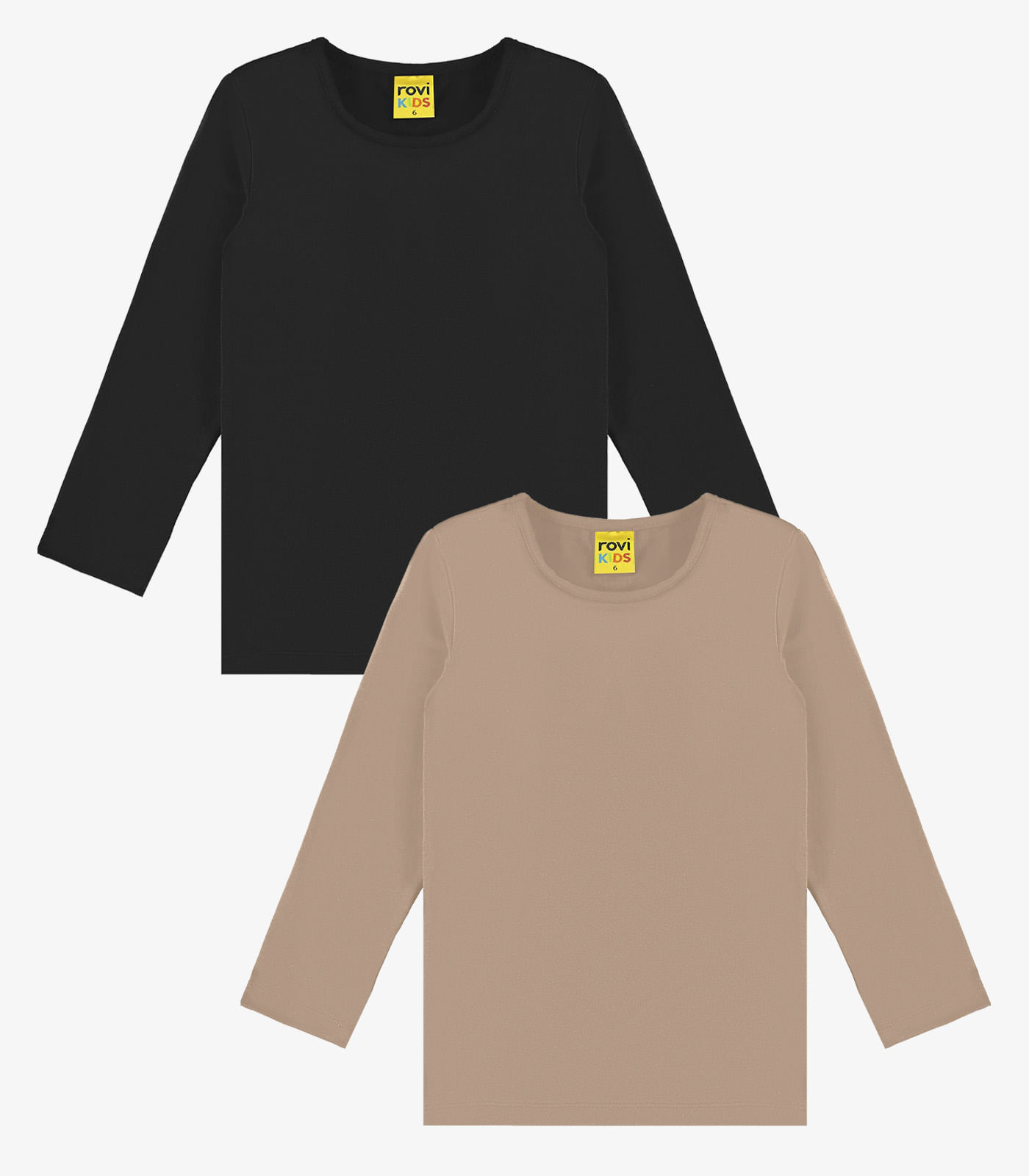 Kit 2 Camisetas Menina Manga Longa Térmica Rovi Kids